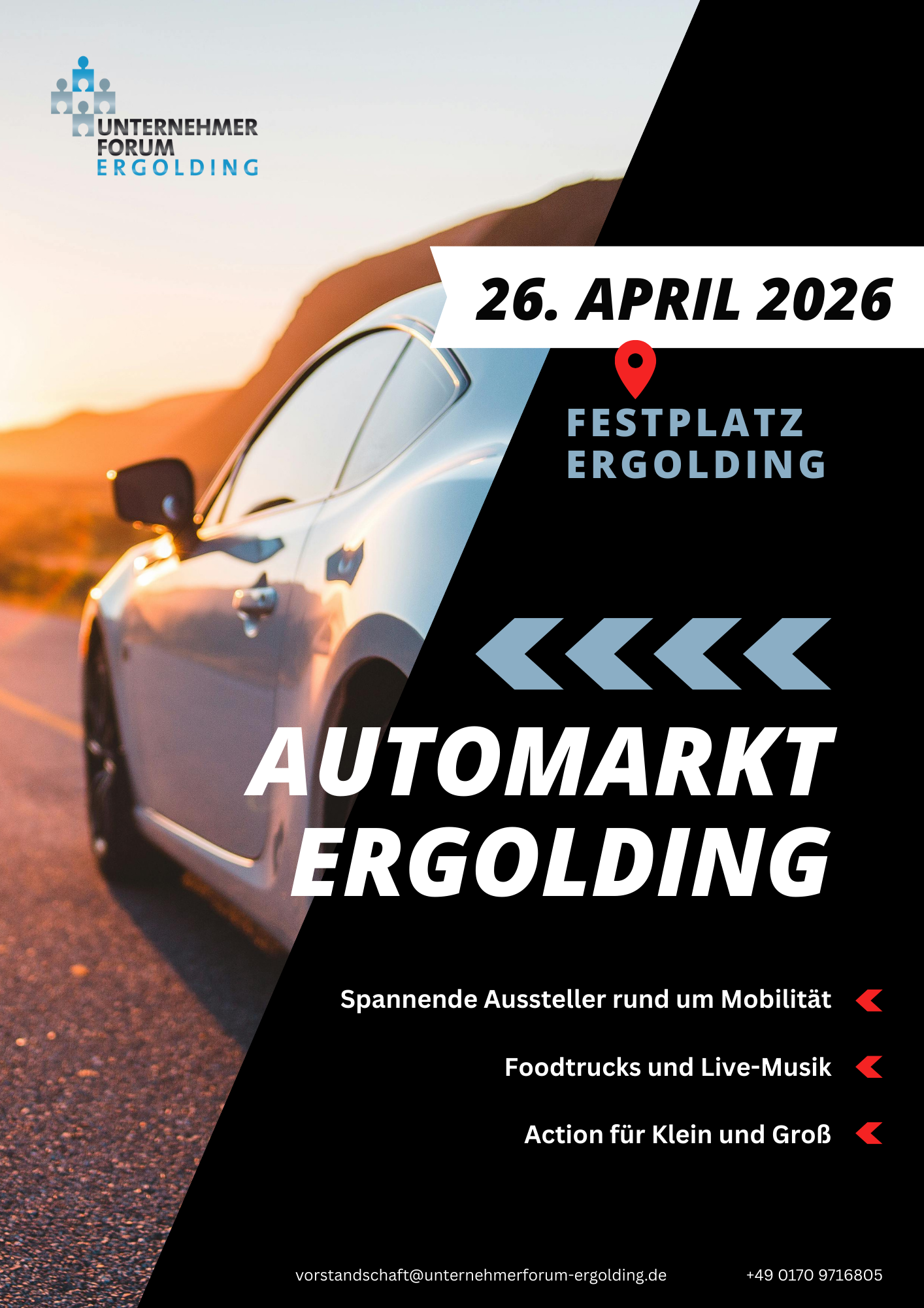 Flyer für den Automarkt am 26. April 2026 in Ergolding 